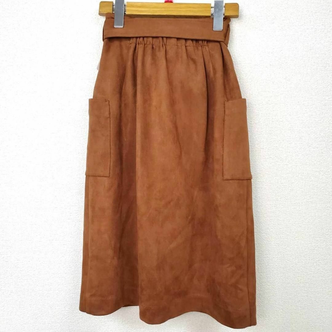 L'EST ROSE(レストローズ)のL'EST ROSE スエードップスカート Mサイズ ブラウン レストローズ レディースのスカート(ひざ丈スカート)の商品写真