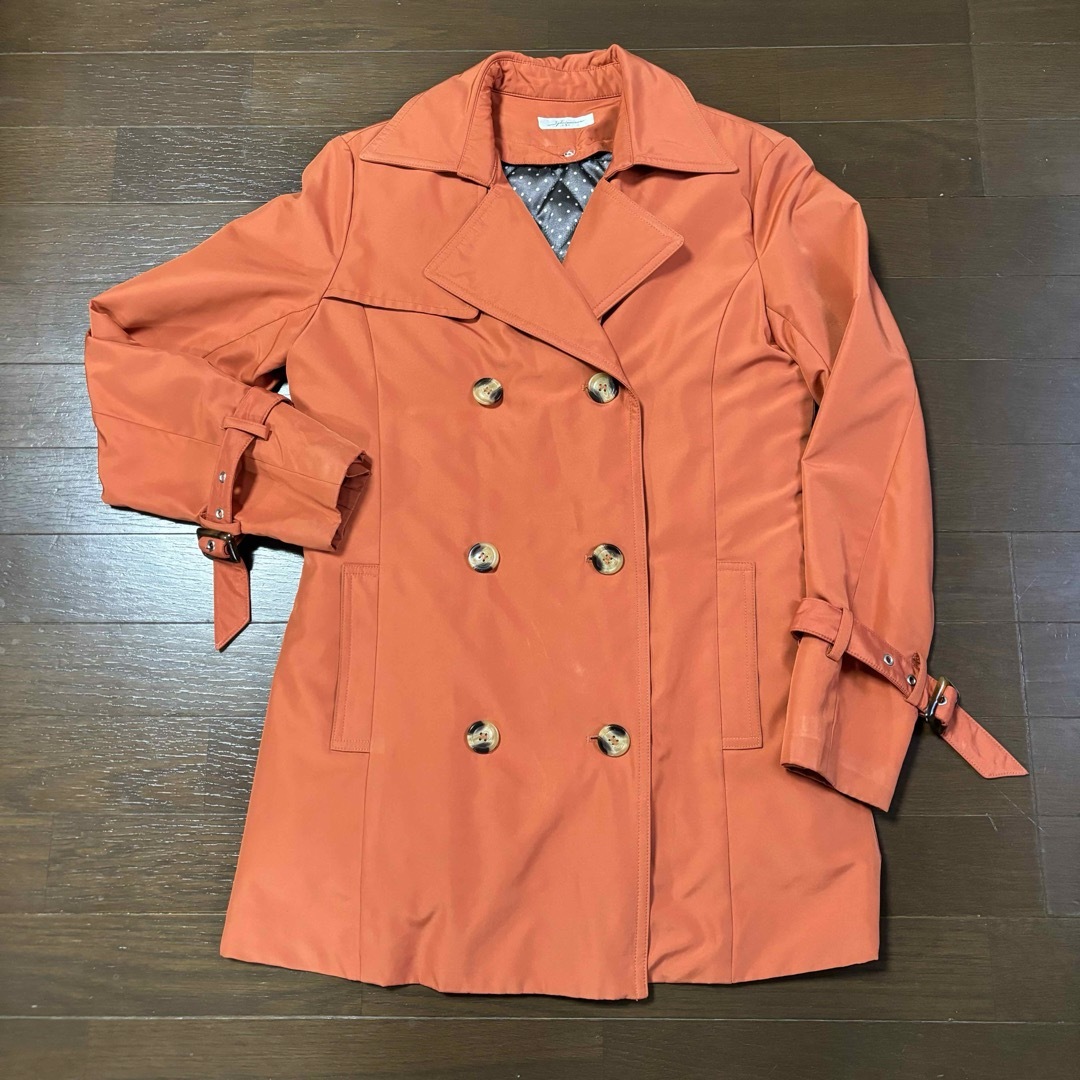 【美品】Sylviewest ルシアン❗️トレンチコート　ハーフ　オレンジ　M レディースのジャケット/アウター(トレンチコート)の商品写真
