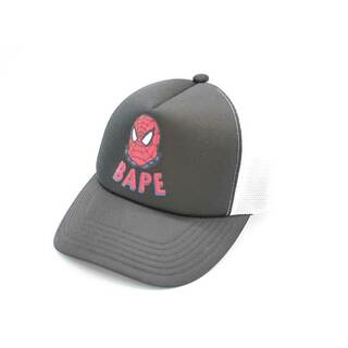 アベイシングエイプ(A BATHING APE)の【新入荷】★A BATHING APE/アベイシングエイプ★ スパイダーマンメッシュキャップ/カジュアル/おしゃれ/帽子/他小物 ブラック/黒 レディース メンズ ユニセックス F【中古】春夏秋冬 hat etc 722132(キャップ)