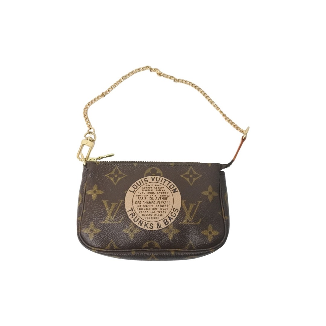 極美品 LOUIS VUITTON ルイヴィトン ポーチ M60153 ミニ ポシェット アクセソワール T&B ブラウン ゴールド金具  59315開閉式