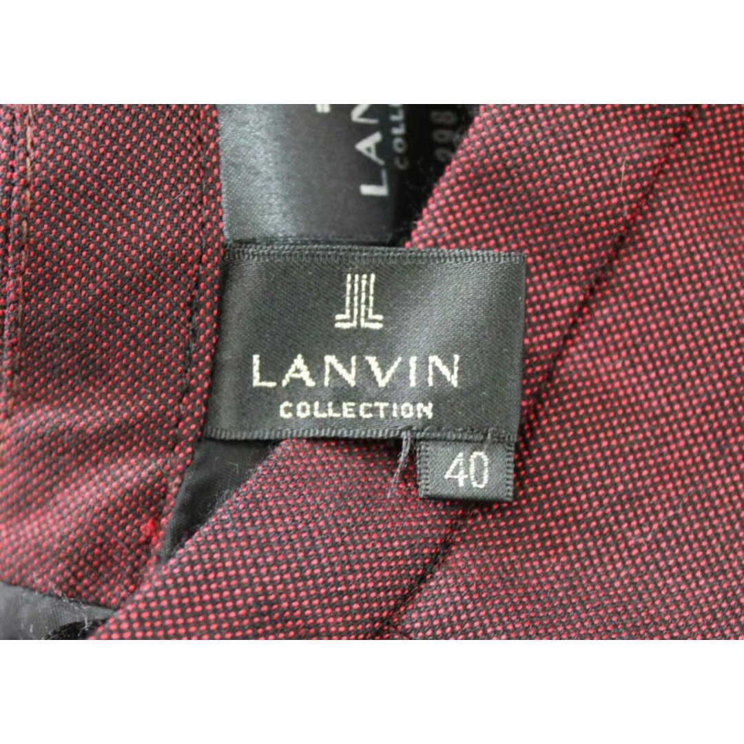 LANVIN en Bleu(ランバンオンブルー)の【値下げ】●LANVIN collection/ランバンコレクション●シルクウールスカート/膝丈 レッド/赤 レディース 40【中古】春夏秋冬 206032 レディースのスカート(その他)の商品写真