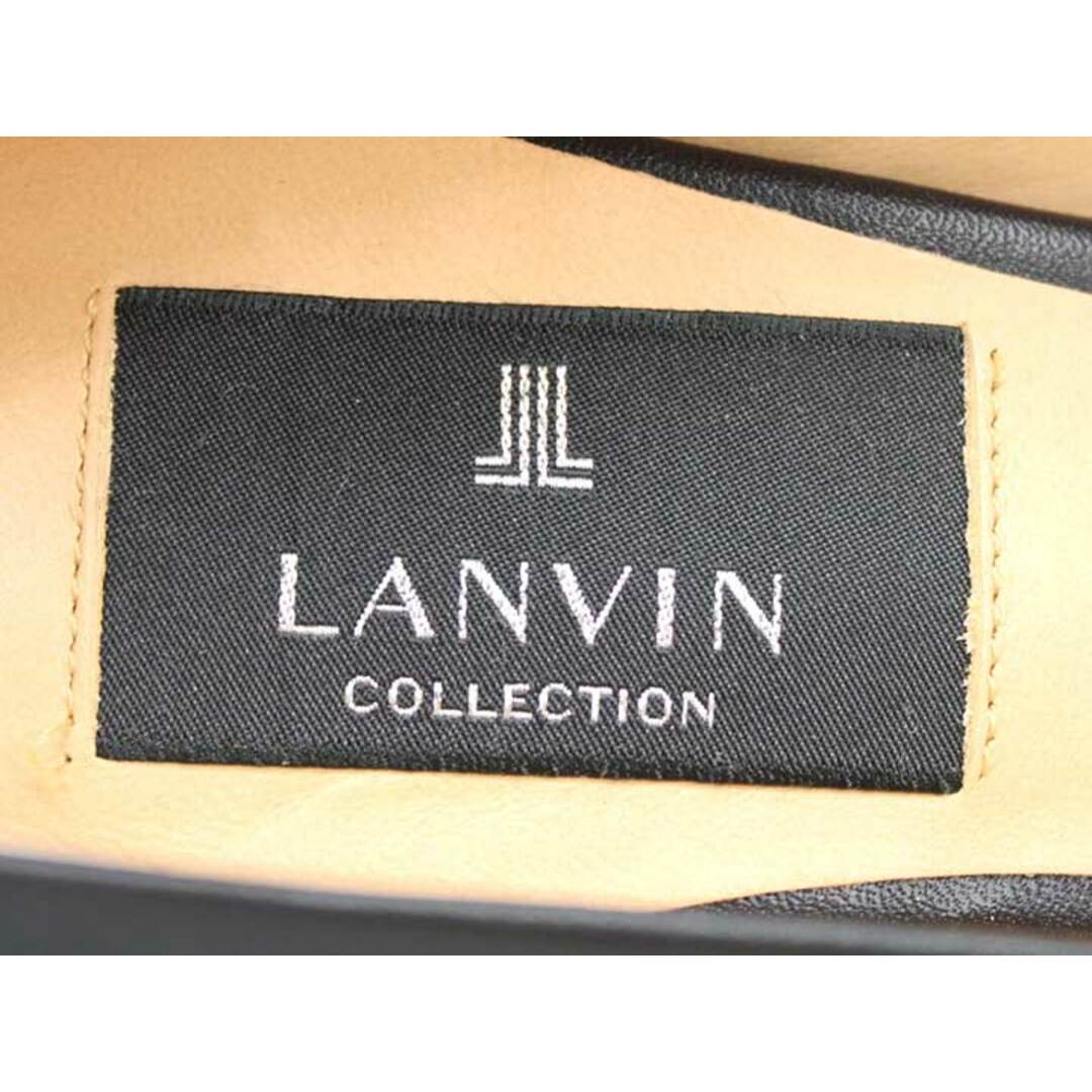 LANVIN COLLECTION(ランバンコレクション)の【新規値下げ】♪LANVIN collection/ランバンコレクション♪ラウンドスクエアトゥレザーパンプス/カジュアル/シンプル/シューズ/靴 ブラック/黒色 レディース 22cm 【中古】春夏秋冬  707022 レディースの靴/シューズ(その他)の商品写真