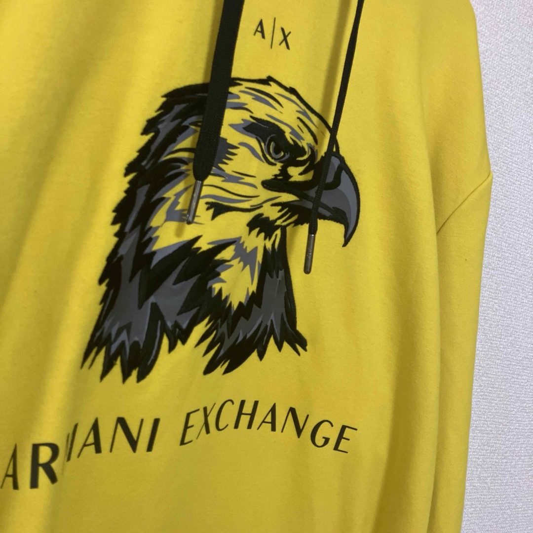 ARMANI EXCHANGE(アルマーニエクスチェンジ)のアルマーニエクスチェンジ　イーグルデザインスウェットパーカー　イエロー　Mサイズ メンズのトップス(パーカー)の商品写真