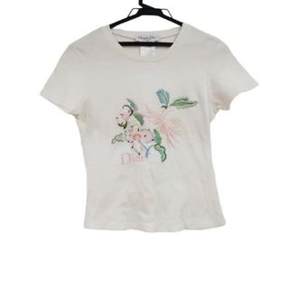 Tシャツトップスカットソー美品　Christian Dior tシャツ トロッター柄 ピンク ストーン付