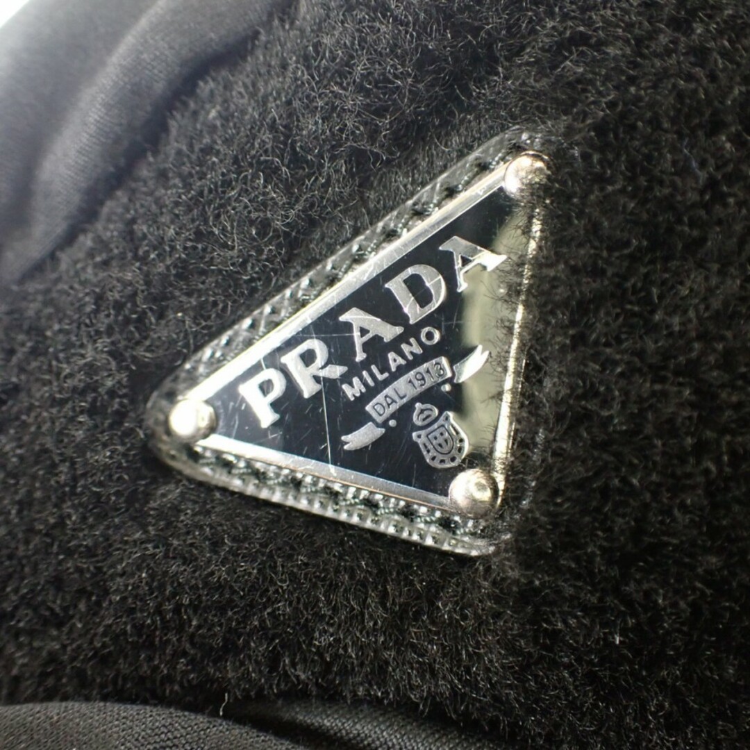 PRADA(プラダ)の【中古】【Aランク】PRADA プラダ シアリングミニ バッグ ショルダーバッグ ポシェット 1BP027 NO1 2EC9 シープファー NERO ブラック レディース【ISEYA】 レディースのバッグ(メッセンジャーバッグ)の商品写真