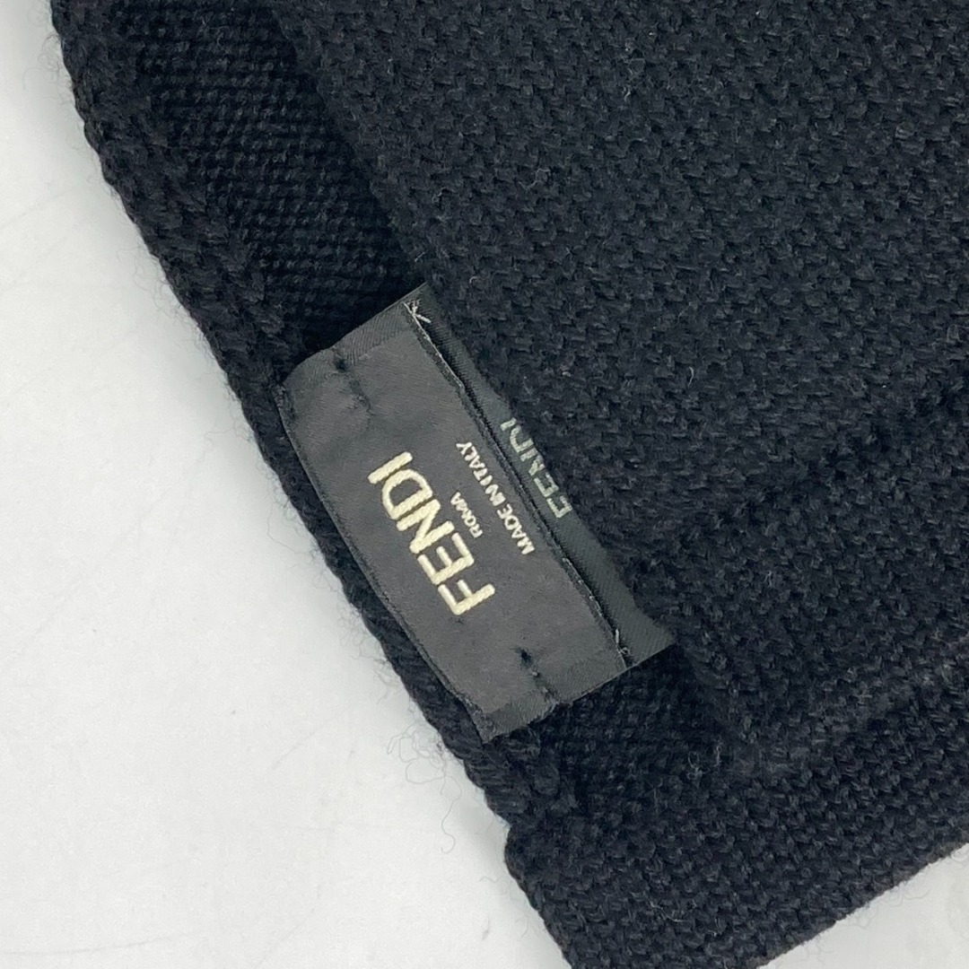 FENDI(フェンディ)のフェンディ FENDI モンスター FXS124 チャック付き マフラー ウール ブラック 美品 レディースのファッション小物(マフラー/ショール)の商品写真