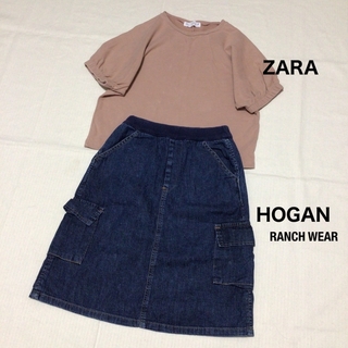 HOGAN RANCH WEAR - ホーガンランチウエア ポケットが可愛いデニムスカート 140 日本製^^☆