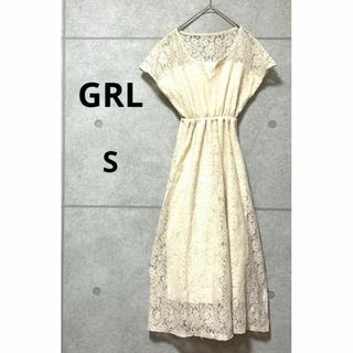 グレイル(GRL)の☆花柄レースフレンチスリーブワンピース☆ロングワンピース　ハイウエスト　結婚式(ロングワンピース/マキシワンピース)