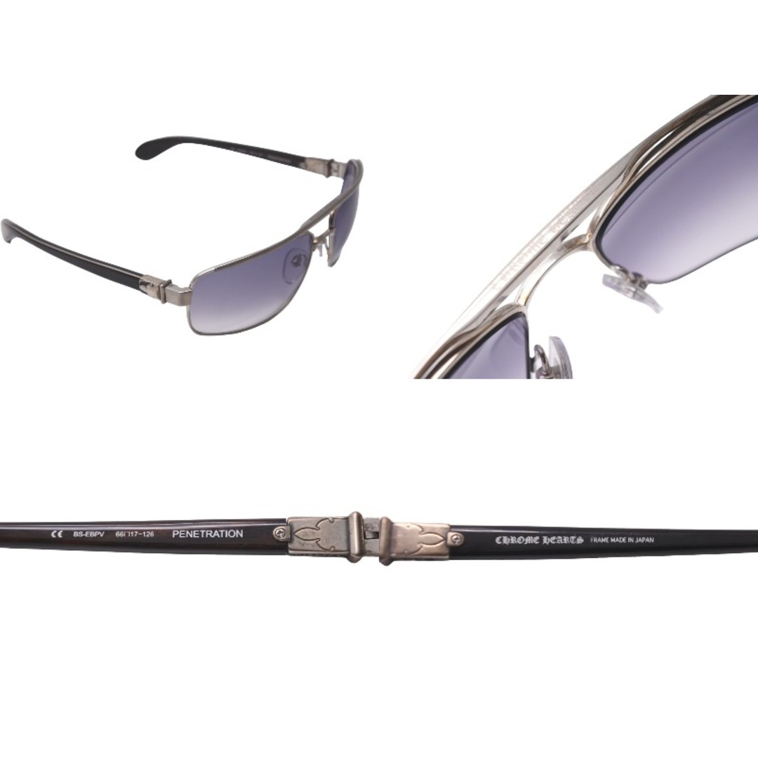 Chrome Hearts(クロムハーツ)のCHROME HEARTS クロムハーツ サングラス PENETRATION 66□17-126 ウッド シルバー925 BS-EBPV 美品 中古 59166 メンズのファッション小物(サングラス/メガネ)の商品写真