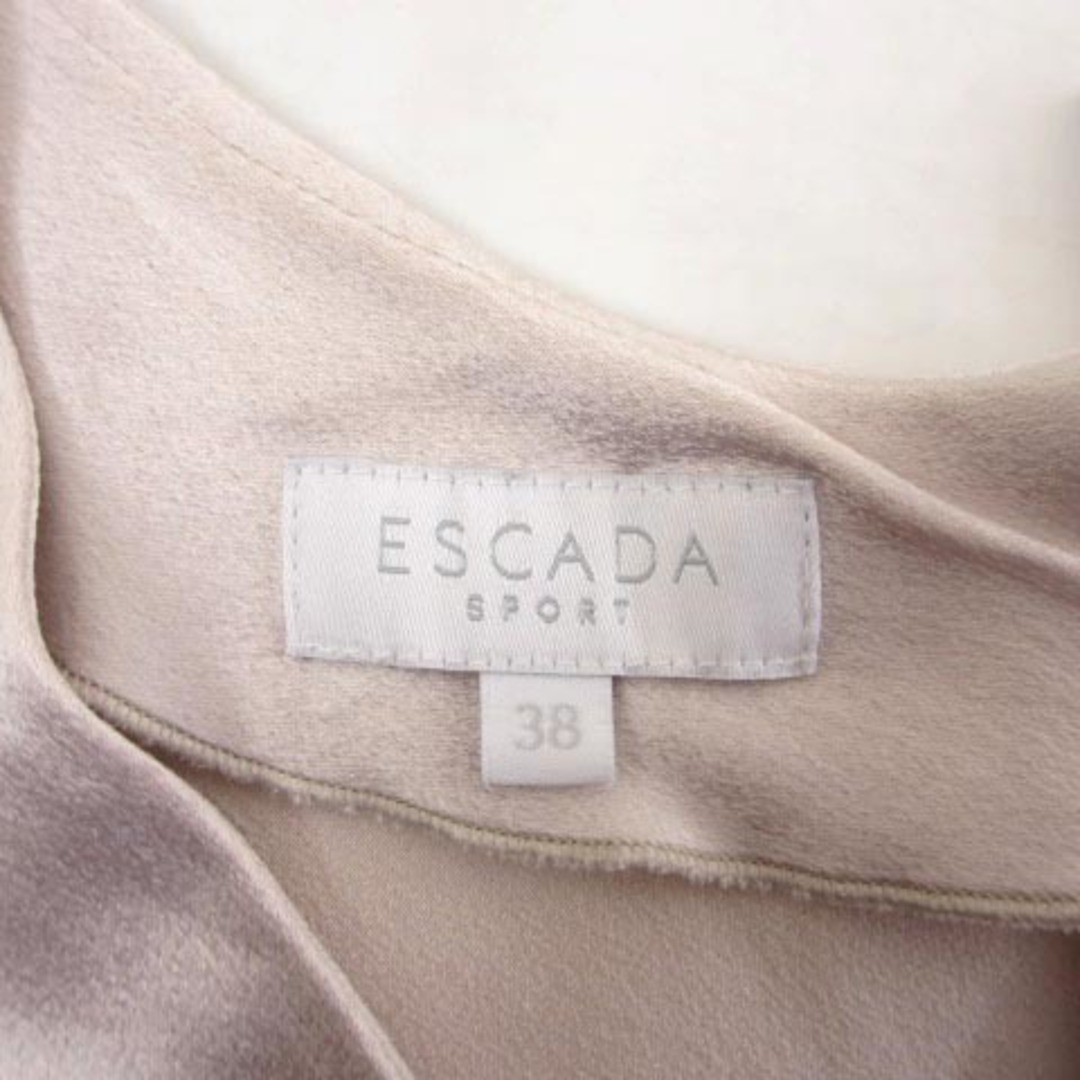 ESCADA(エスカーダ)のエスカーダ カットソー フレンチスリーブ 切替 Vネック ピンクベージュ系 38 レディースのトップス(カットソー(半袖/袖なし))の商品写真