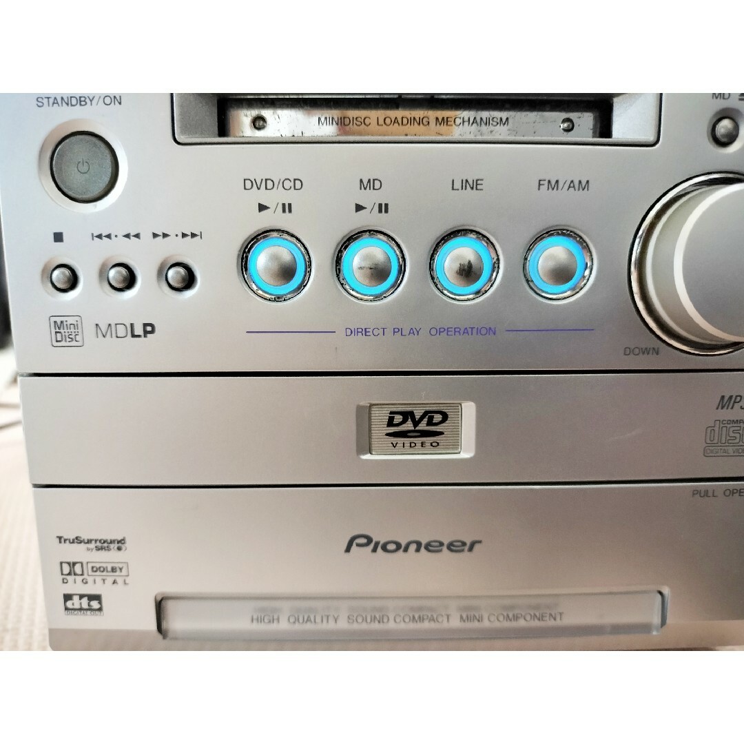 Pioneer(パイオニア)のPioneer パイオニア X-SV5DV DVD/CD/MD コンポ スマホ/家電/カメラのオーディオ機器(スピーカー)の商品写真