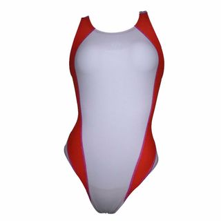 SWIMHXBY　競泳水着　レディース　XL　白オレンジ　ステッチピンク(水着)