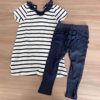 プチバトー(PETIT BATEAU)のプチバトー　ワンピースレギンスセット(ワンピース)