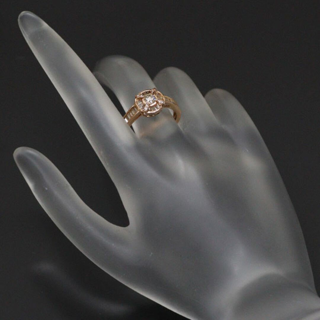 K18PG ダイヤモンド リング 0.22ct D0.65ct レディースのアクセサリー(リング(指輪))の商品写真