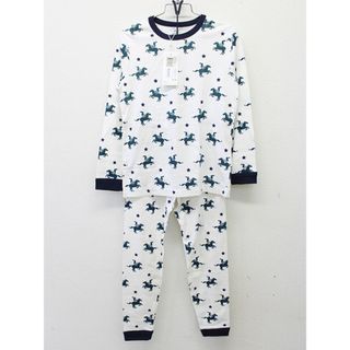 プチバトー(PETIT BATEAU)の【秋物 新入荷!】新品 未使用品▲プチバトー/PETIT BATEAU▲128cm(8ans) 長袖パジャマ上下セット/ルームウェア/寝間着/小物 白系 【ネット限定】子供 キッズ kids 男の子 春秋 511132(パジャマ)