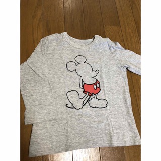 ユニクロ(UNIQLO)のユニクロ　グレー　ロンT ディズニー　ミッキーマウス　90(Tシャツ/カットソー)