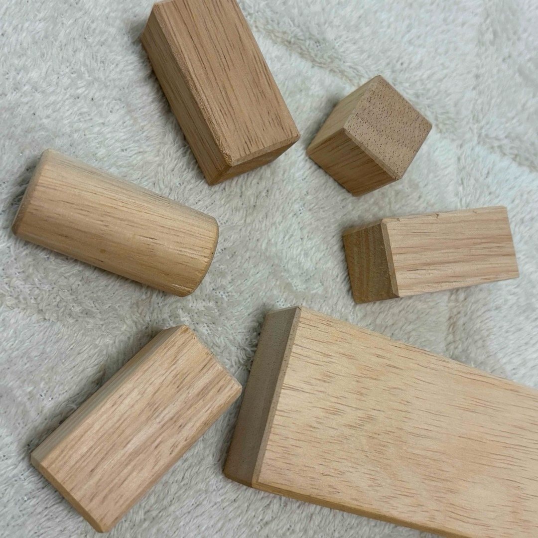 木製　ブロック　積み木　ナチュラル　知育　手作り キッズ/ベビー/マタニティのおもちゃ(積み木/ブロック)の商品写真