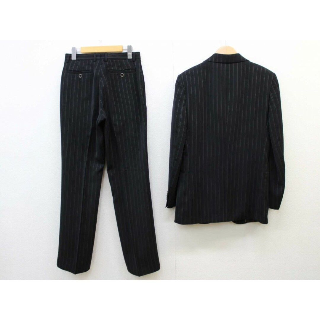 Giorgio Armani(ジョルジオアルマーニ)の【新入荷】‡GIORGIO ARMANI/ジョルジオアルマーニ‡ストライプ2Bスーツ/総裏/ビジネス/十分丈/長袖 ブラック/黒 メンズ 46【中古】春夏秋冬 biz 222132 メンズのスーツ(スラックス/スーツパンツ)の商品写真