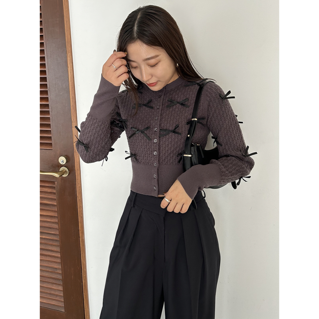 SNIDEL - snidel スナイデル リボンモチーフカーディガン 24ss SNIDEL - snidel スナイデル リボンモチーフカーディガン 24ss