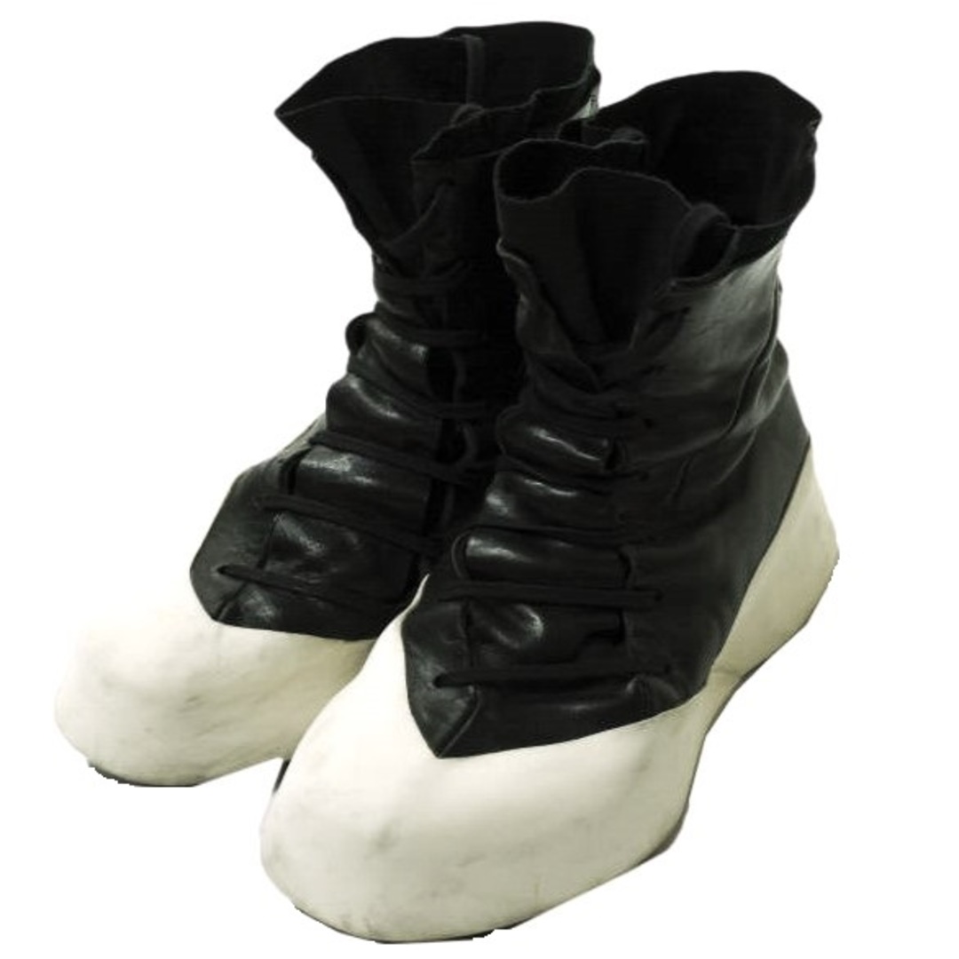 LEON EMANUEL BLANCK レオン エマニュエル ブランク DISTORTION FEATHER WEIGHT HIGH TOP SNEAKER BOOT GUIDI HORSE LEATHER グイディホースレザー ハイカットスニーカー 42(27cm) BLACK/WHITE スニーカー シューズ【LEON EMANUEL BLANCK】馬革裏地素材