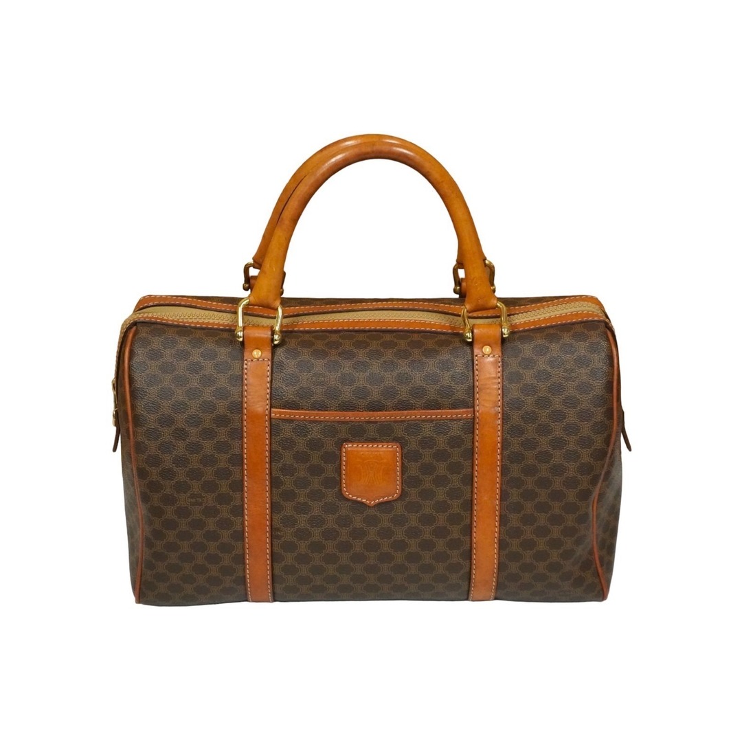 celine - CELINE セリーヌ ボストンバッグ 35CM マカダム柄 ブラウン celine - CELINE セリーヌ ボストンバッグ 35CM マカダム柄 ブラウン