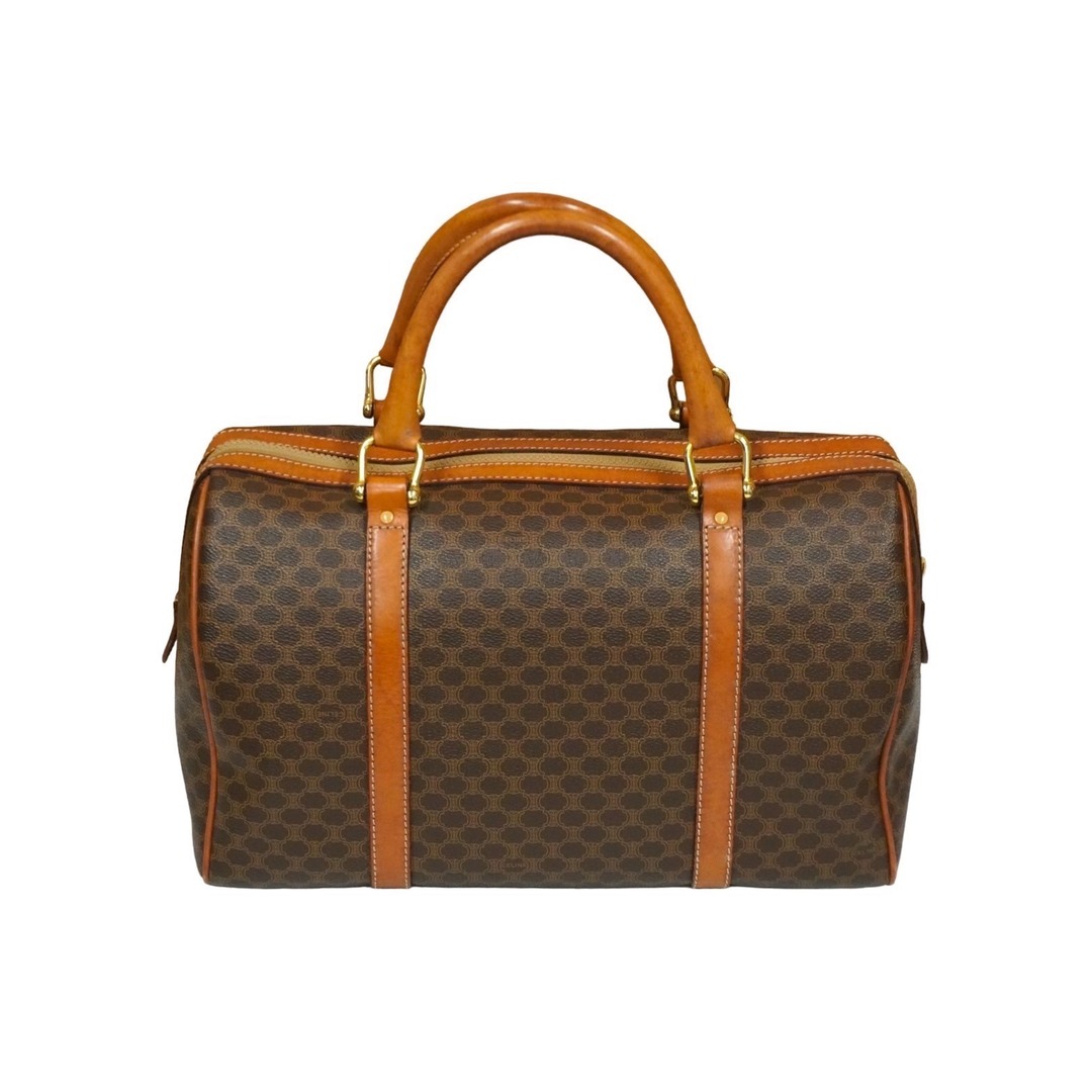 celine - CELINE セリーヌ ボストンバッグ 35CM マカダム柄 ブラウン celine - CELINE セリーヌ ボストンバッグ 35CM マカダム柄 ブラウン