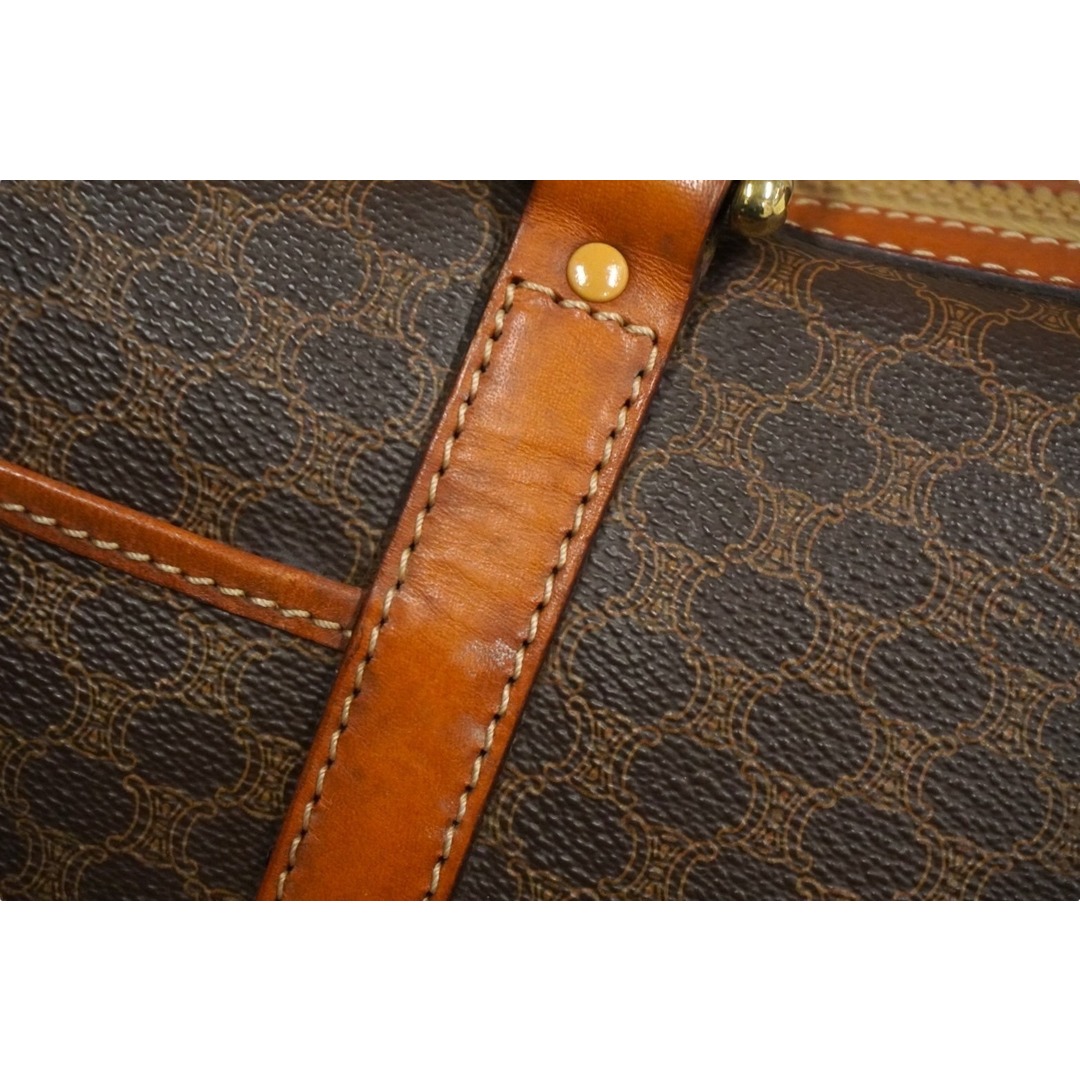 celine - CELINE セリーヌ ボストンバッグ 35CM マカダム柄 ブラウン celine - CELINE セリーヌ ボストンバッグ 35CM マカダム柄 ブラウン