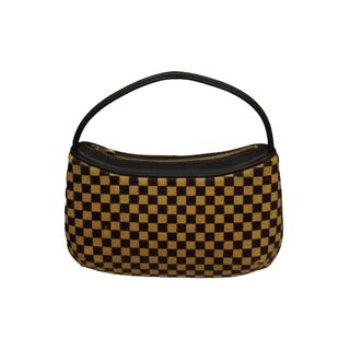 LOUIS VUITTON ルイヴィトン ハンドバッグ タイガー ダミエソバージュ ハラコ レザーM92132 ブラウン ゴールド 美品  55409ファスナー内側