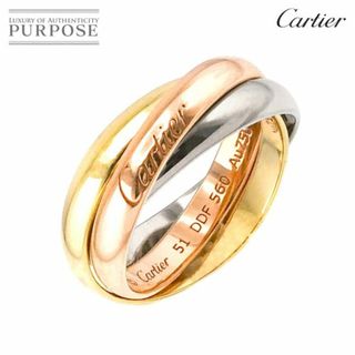 カルティエ(Cartier)のカルティエ Cartier トリニティ #51 リング MM K18 YG WG PG 3連 スリーゴールド 3カラー 750 指輪【証明書付き】 VLP 90206876(リング(指輪))