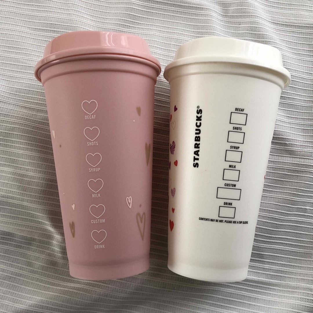 Starbucks Coffee(スターバックスコーヒー)のスターバックス　リユーザブルカップ　バレンタイン　2点セット　スタバ エンタメ/ホビーのコレクション(その他)の商品写真