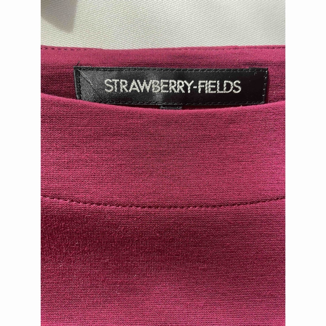 STRAWBERRY-FIELDS(ストロベリーフィールズ)のStrawberry Fields プルオーバー M相当 ワイン 七分袖 レディースのトップス(カットソー(長袖/七分))の商品写真