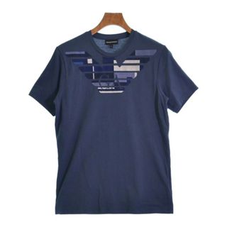 エンポリオアルマーニ(Emporio Armani)のEMPORIO ARMANI Tシャツ・カットソー S ブルーグレー系x紺x白 【古着】【中古】(Tシャツ/カットソー(半袖/袖なし))