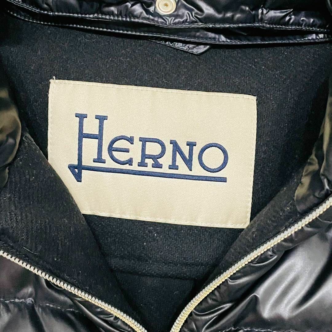 HERNO(ヘルノ)のヘルノ　ダウン　ドッキング切り替えウールコートサイズ40 2way 黒 レディースのジャケット/アウター(ダウンジャケット)の商品写真