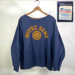 チャンピオン(Champion)のXXL 80s カラーフロッキー champion スウェットシャツ navy(スウェット)