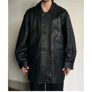 90s ラムレザーハーフコート　lamb leather half coat(レザージャケット)