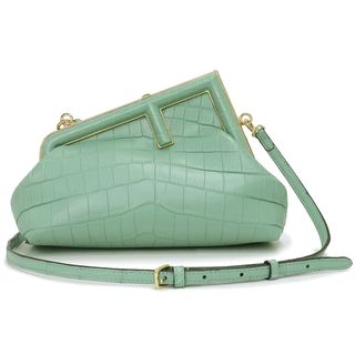 フェンディ(FENDI)のフェンディ ファースト 2WAY クラッチ ショルダーバッグ 斜め掛け クロコダイル  MENTA グリーン 緑 ゴールド金具 8BP129 FENDI（新品・未使用品）(ショルダーバッグ)