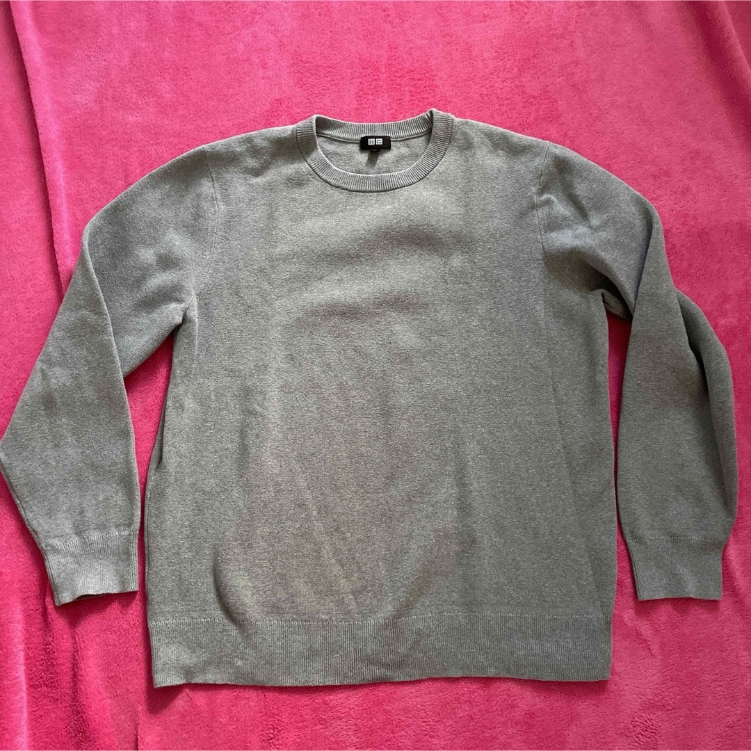 UNIQLO - UNIQLO ユニクロ メンズ 綿ニット L グレー メンズ UNIQLO - UNIQLO ユニクロ メンズ 綿ニット L グレー メンズ