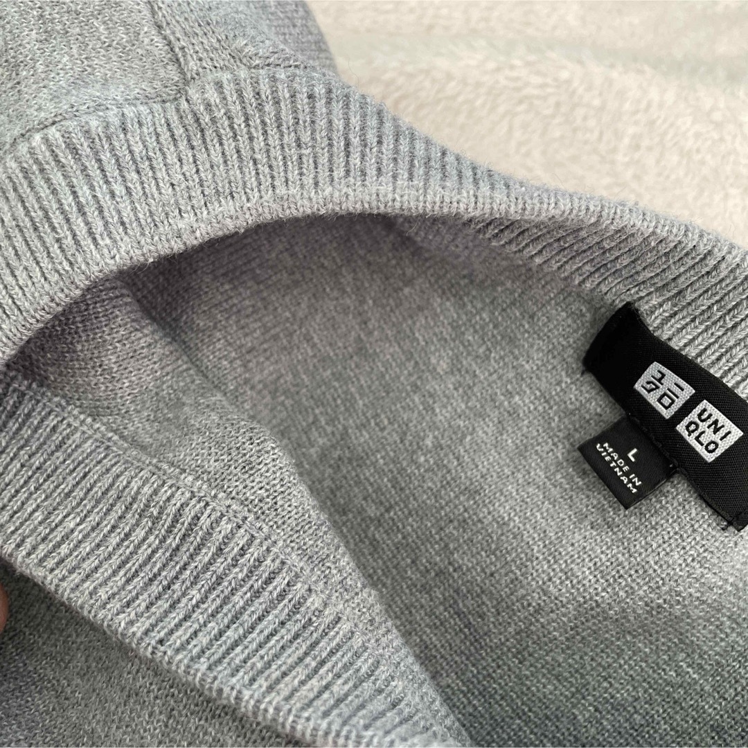 UNIQLO - UNIQLO ユニクロ メンズ 綿ニット L グレー メンズ UNIQLO - UNIQLO ユニクロ メンズ 綿ニット L グレー メンズ
