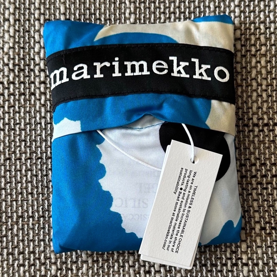 marimekko(マリメッコ)の完売 未使用 廃番 マリメッコ 青 ブルー ウニッコ スマートバッグ エコバッグ レディースのバッグ(エコバッグ)の商品写真