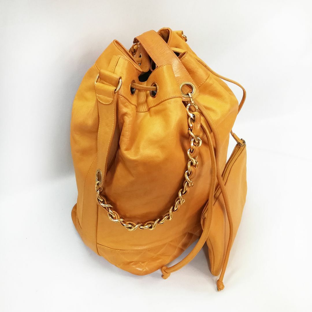 CHANEL(シャネル)の【良品/リペア】CHANEL（シャネル）巾着型チェーンショルダー　ラムスキン レディースのバッグ(ショルダーバッグ)の商品写真