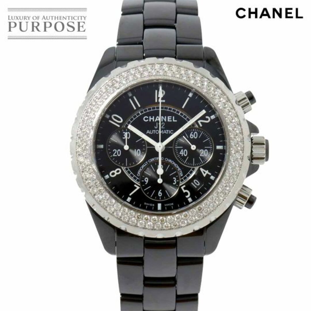 CHANEL(シャネル)のシャネル CHANEL J12 41mm クロノグラフ H1009 メンズ 腕時計 ダイヤベゼル デイト ブラック セラミック オートマ 自動巻き VLP 90212064 メンズの時計(腕時計(アナログ))の商品写真