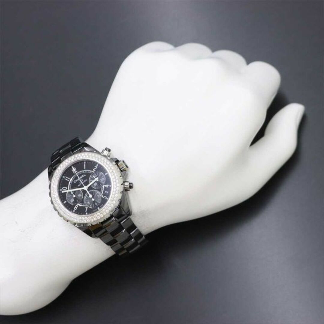 CHANEL(シャネル)のシャネル CHANEL J12 41mm クロノグラフ H1009 メンズ 腕時計 ダイヤベゼル デイト ブラック セラミック オートマ 自動巻き VLP 90212064 メンズの時計(腕時計(アナログ))の商品写真