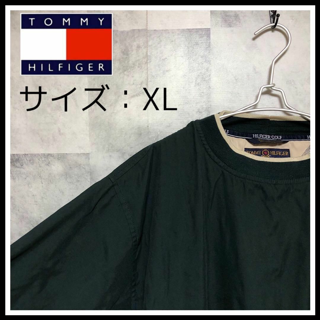 TOMMY HILFIGER(トミーヒルフィガー)のUS/EU輸入　海外古着  トミーフィルフィガー　ジャケット　XL　グリーン メンズのジャケット/アウター(ナイロンジャケット)の商品写真