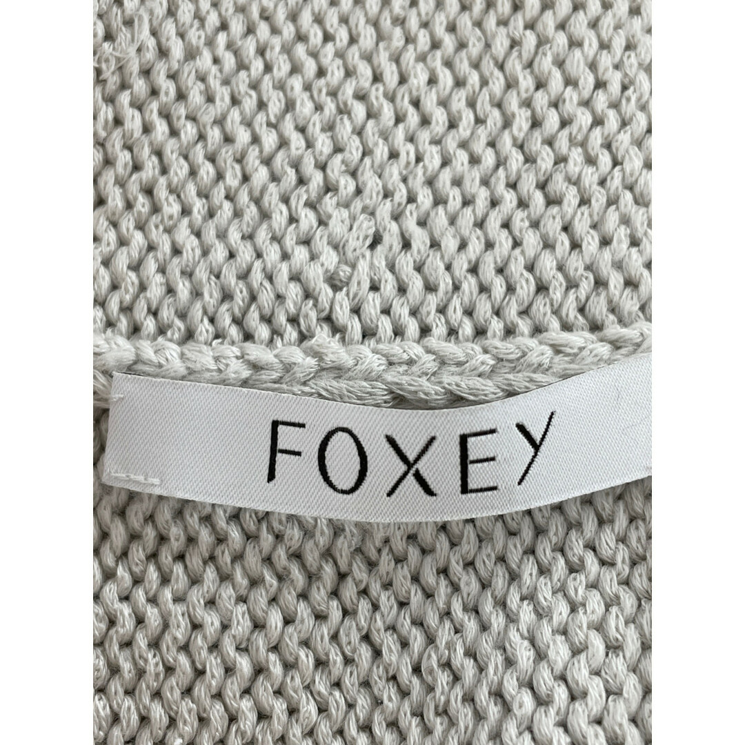 FOXEY(フォクシー)のフォクシー グレー 39480 Raindropレインドロップ シルク混 クルーネック ニットセーター 40 レディースのレッグウェア(タイツ/ストッキング)の商品写真