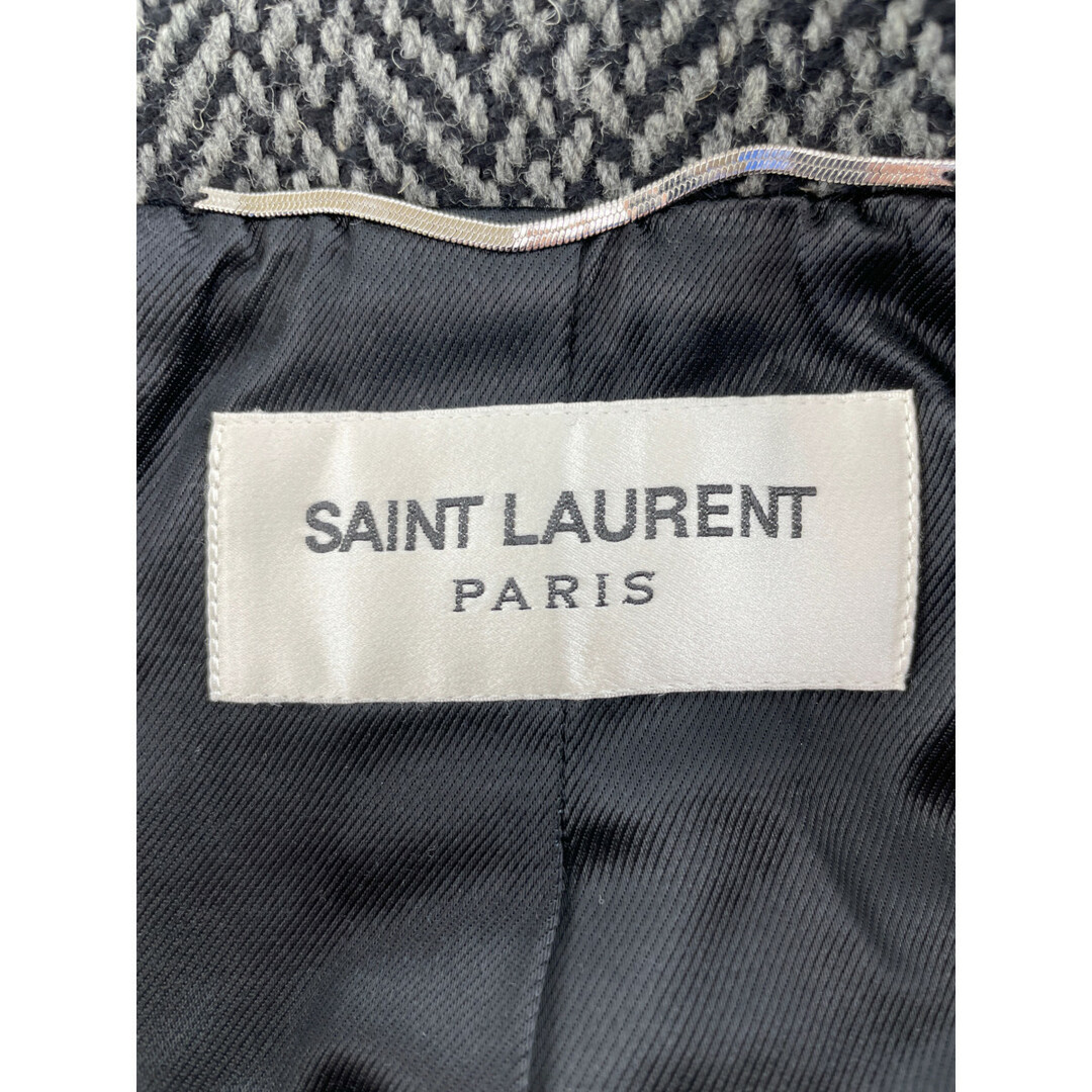 Saint Laurent(サンローラン)のサンローランパリ 17AW エディ期 グレー ヘリンボーン 比翼チェスターコート 48 メンズのジャケット/アウター(その他)の商品写真