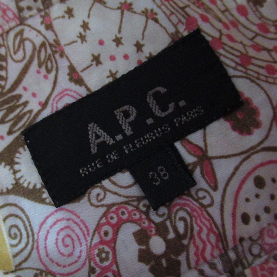 A.P.C(アーペーセー)の90s A.P.C. フランス製 レギュラーカラー コットン シャツ M 総柄 レディースのトップス(シャツ/ブラウス(長袖/七分))の商品写真