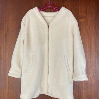 アクシーズファム(axes femme)の【19日までお値下げ中】アクシーズファム　ノーカラーコート　ボア(ロングコート)