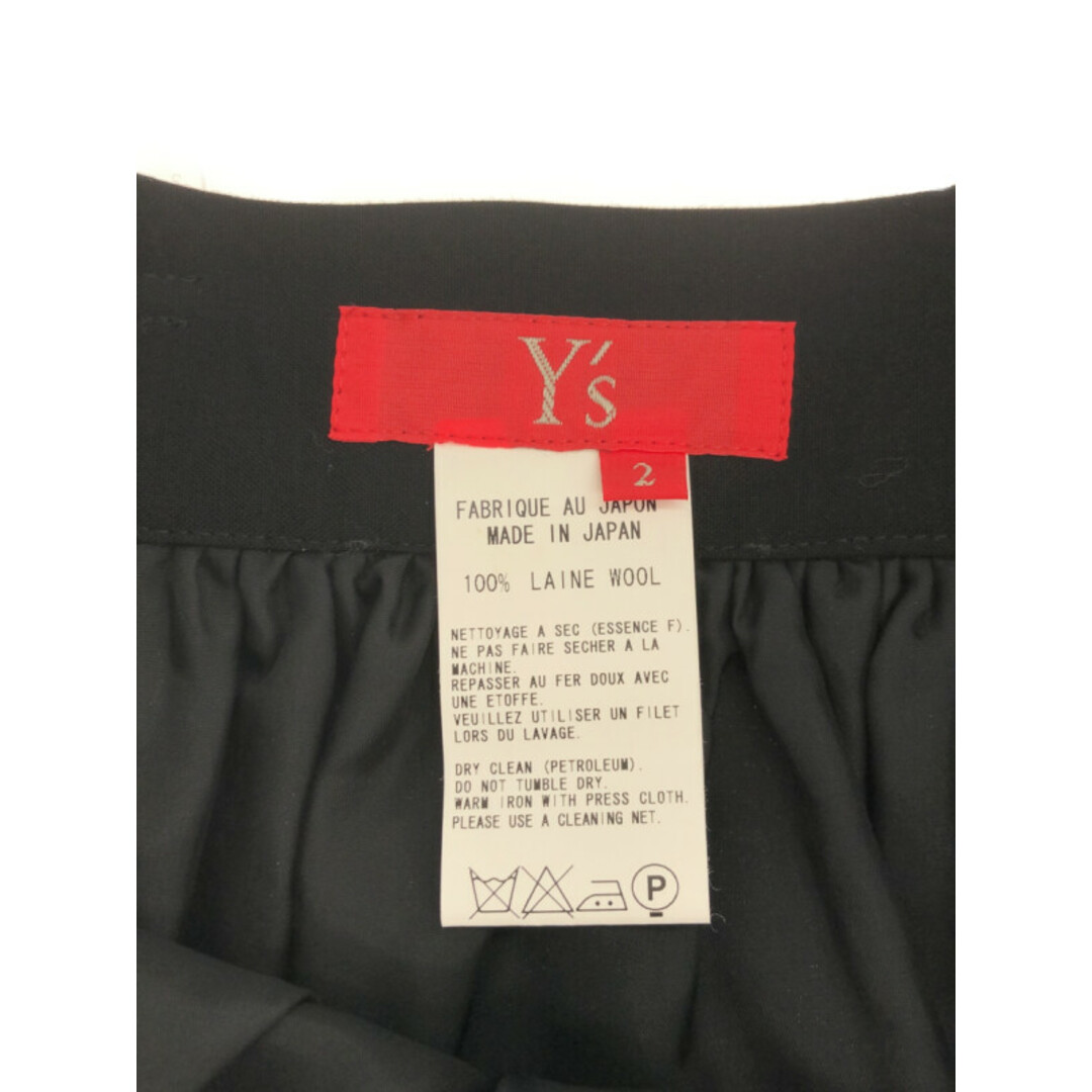 Y's(ワイズ)のY's Red Label ワイズ レッドレーベル ウールギャバジン ギャザースカート ブラック 2 YB-D53-156 レディースのスカート(ひざ丈スカート)の商品写真