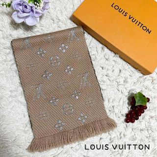 ルイヴィトン(LOUIS VUITTON)の【希少】ルイ ヴィトン　エシャルプ　ロゴマニア シャイン マフラー ベージュ(マフラー/ショール)