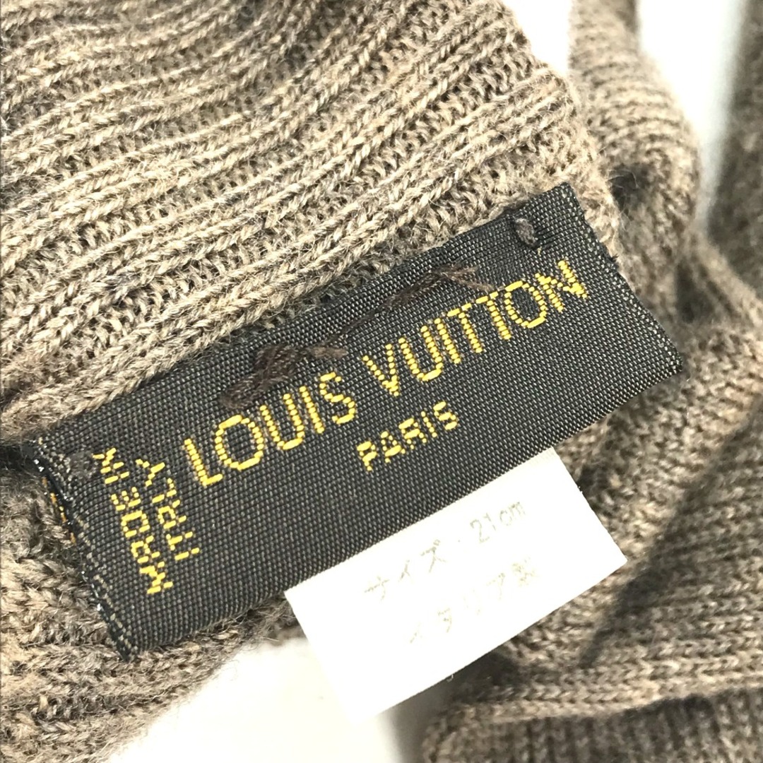 LOUIS VUITTON(ルイヴィトン)のルイヴィトン LOUIS VUITTON ロゴ ダミエ LVロゴ 手袋 グローブ ウール ベージュ 美品 レディースのファッション小物(手袋)の商品写真